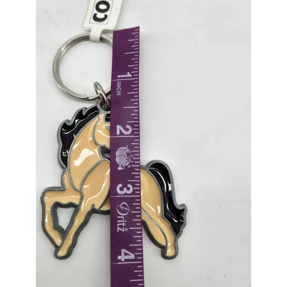 NOS Vintage 80s Unicorn Key Ring Key Chain Stained Glass Style New Old Stock